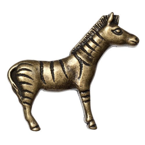 Zebra Knob in Antique Brass