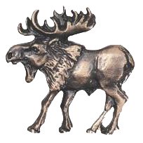 Walking Moose Knob (Facing Left) in Antique Brass