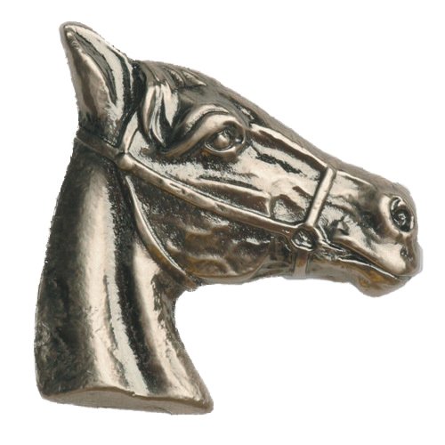 Horse Head Stallion Knob in Antique Brass