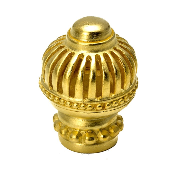 Round Large Knob with Beaded Bottom in Soft Gold