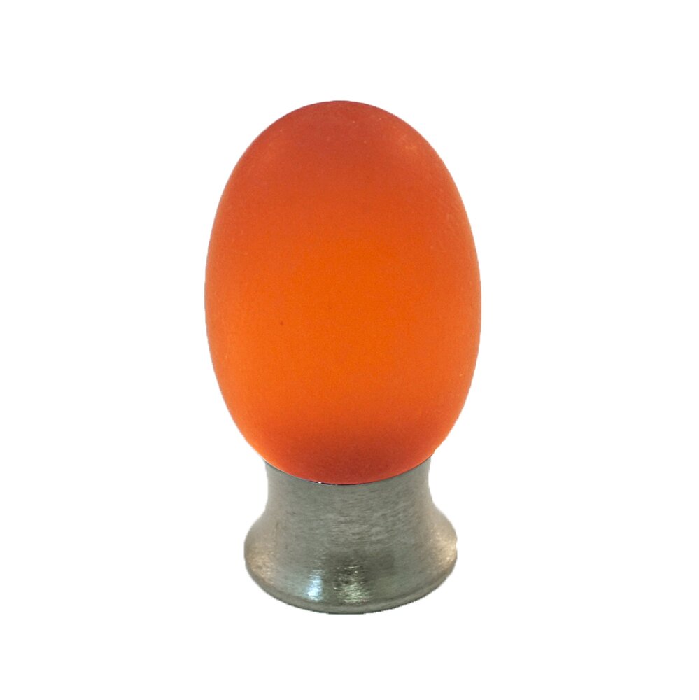Polyester Colored Oval Knob in Amber Matte with Satin Nickel Base