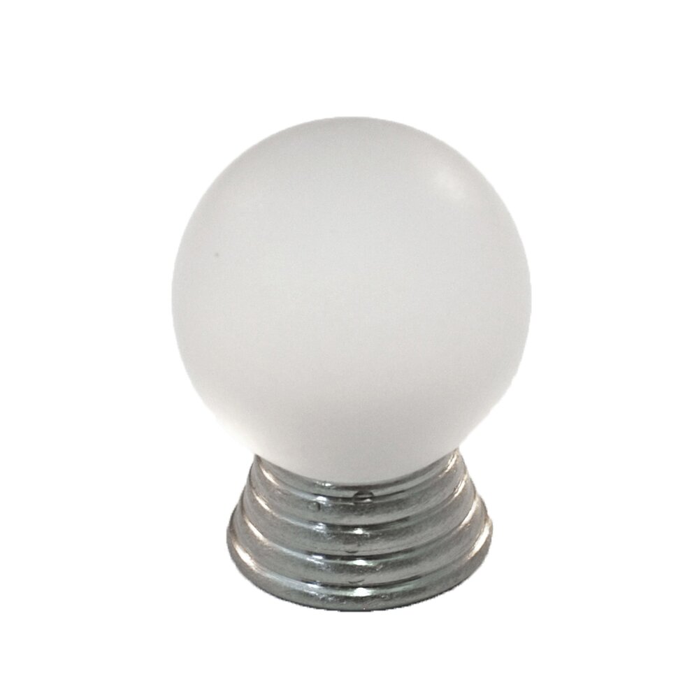 Polyester Sphere Knob in Clear Matte with Satin Nickel Base