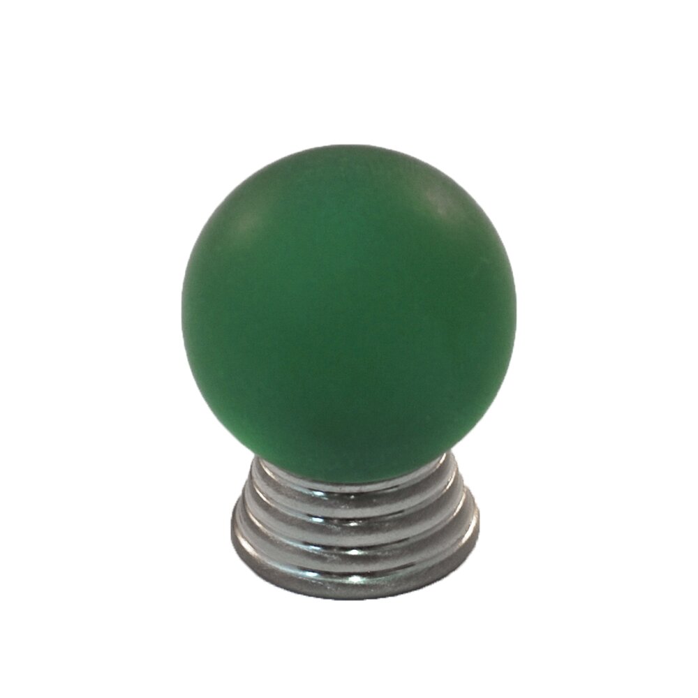 Polyester Sphere Knob in Green Matte with Satin Nickel Base