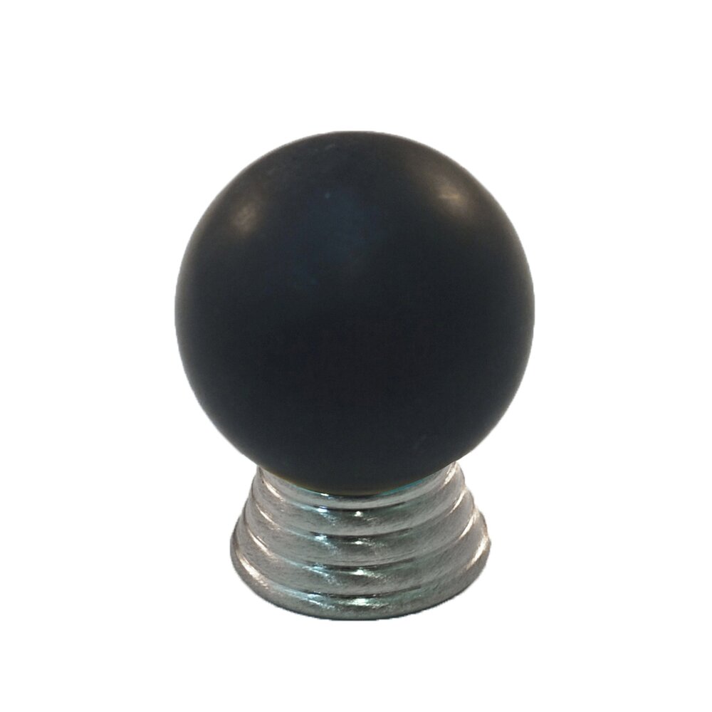 Polyester Sphere Knob in Black Matte with Satin Nickel Base