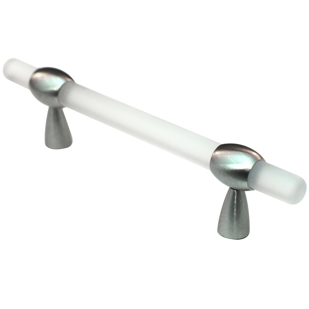 3"- 4" Adjustable Polyester Pull in Clear Matte with Satin Nickel Base