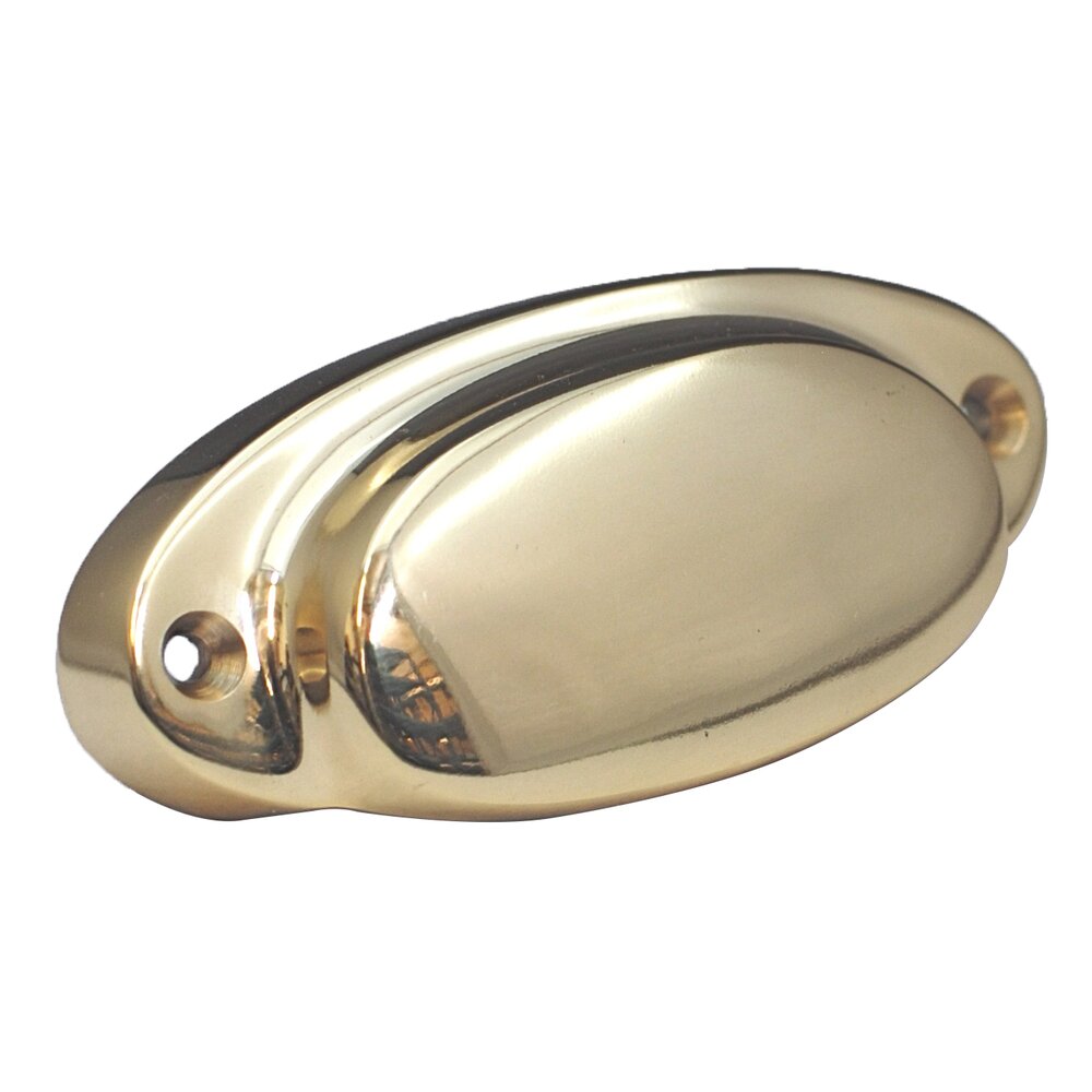 3" Mission Round Bin Pull in Polished Brass