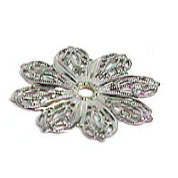 Solid Brass Stamped & Embossed Flower Backplate in Polished Chrome