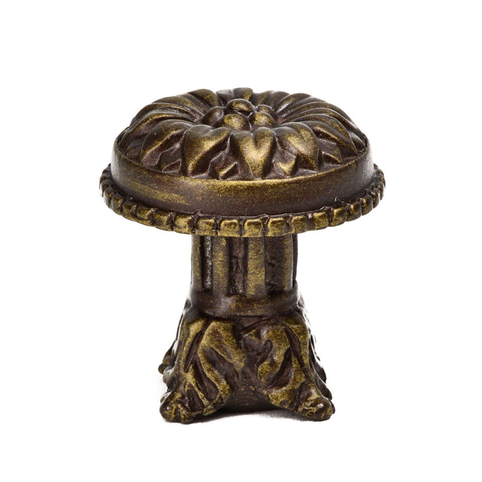 Acanthus Large Knob Rosette Style With Column Base in Platinum