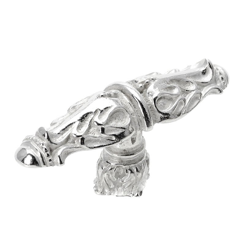 Leaves Large Knob Romanesque Style With Column Base in Platinum