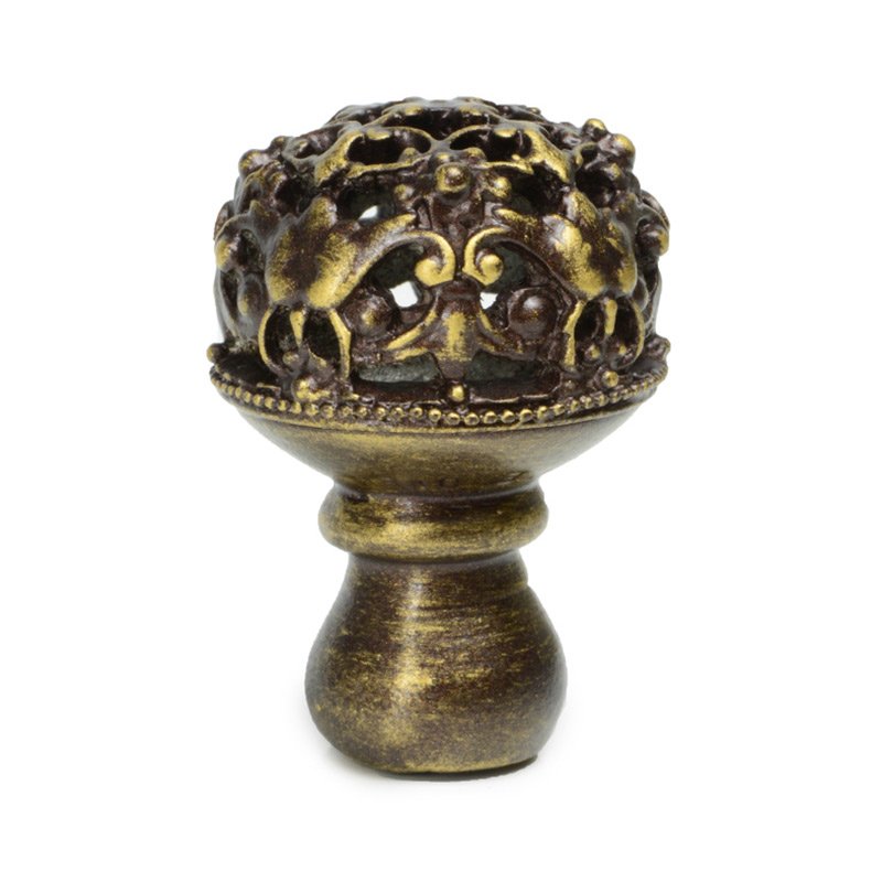 Medium Knob Full Round in Antique Brass