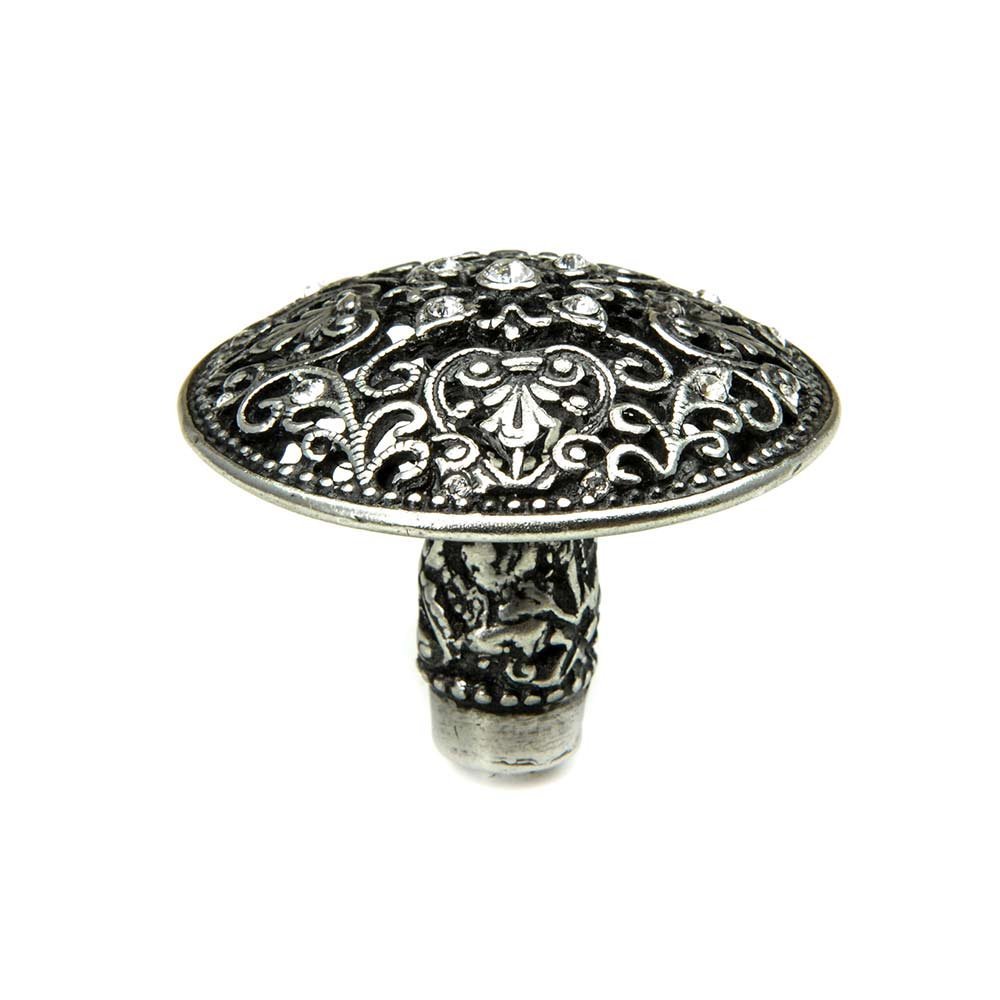Juliane Grace Large Knob With Swarovski Crystals in Platinum with Crystal