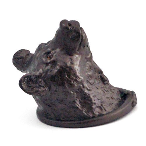 Large Bear Head Knob with Swarovski Elements in Platinum