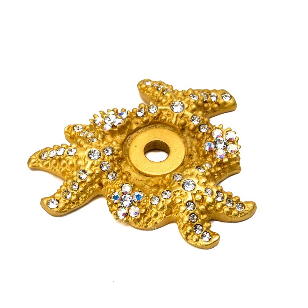 Starfish & Sea Anemones Escutcheon With Swarovski Crystals in Oil Rubbed Bronze with Crystal