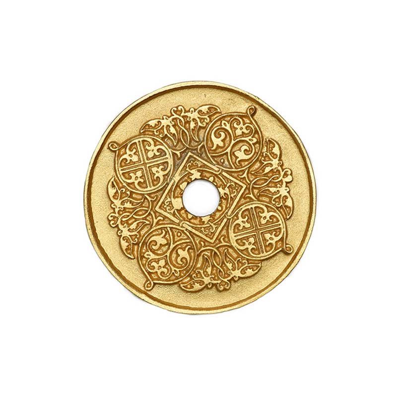 Small Round Backplate in Satin Gold