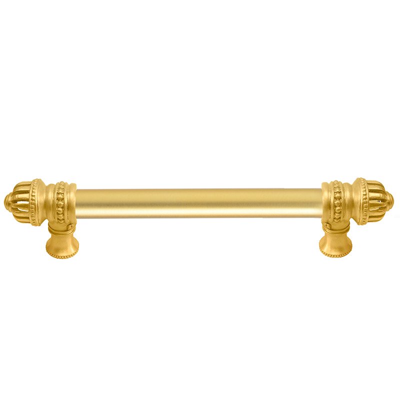 6" Centers Pull with Small Finial and 5/8" Smooth Center in Satin Gold