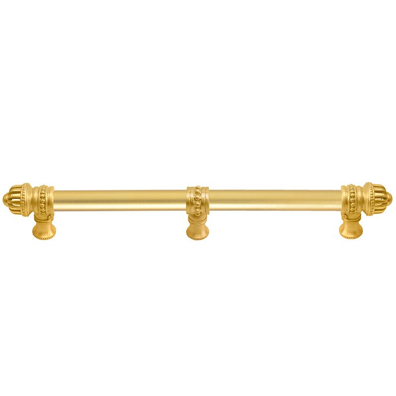 18" Centers Pull with Small Finial and 5/8" Smooth Center & Center Brace in Satin Gold