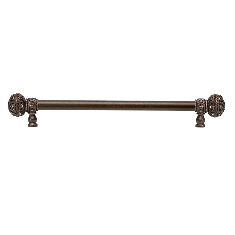12" Centers 5/8" Smooth Bar pull with Large Finials in Oil Rubbed Bronze & 56 Crystal Swarovski Elements