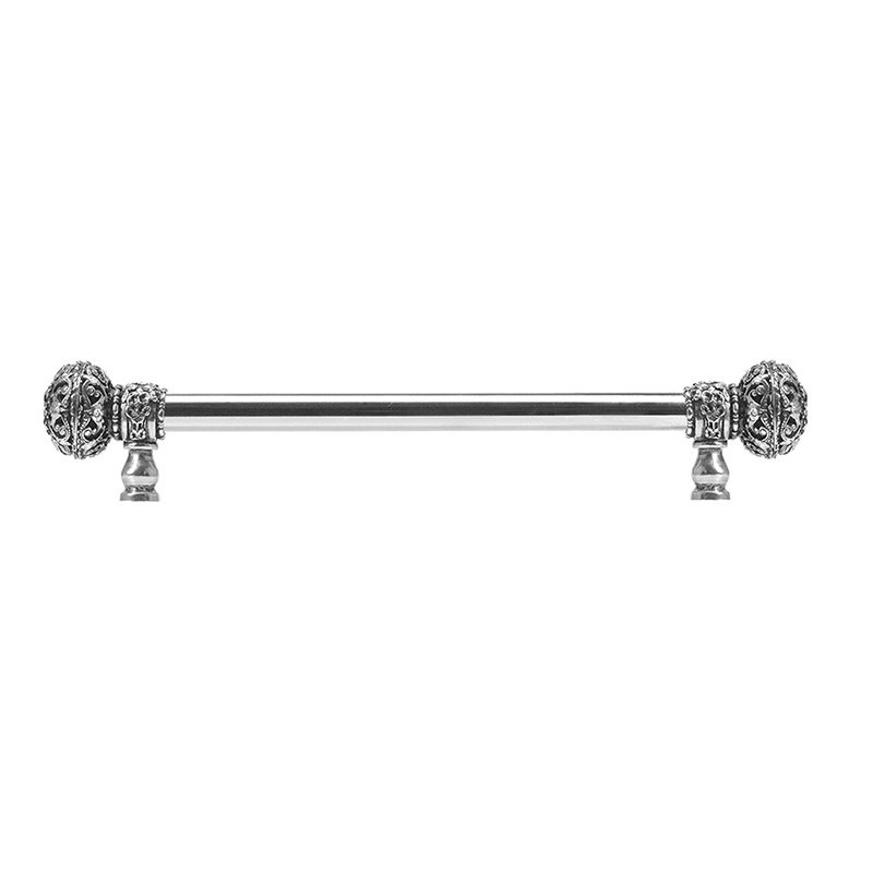 12" Centers 5/8" Smooth Bar pull with Large Finials in Chalice & 56 Crystal Swarovski Elements