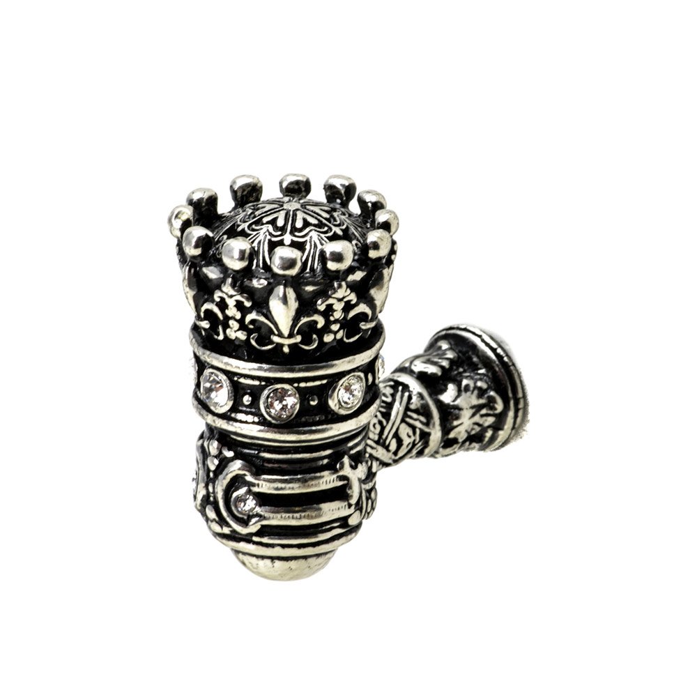 Queen Anne Large Eated Knob With Swarovski Crystals in Chrysalis with Vitrail Light
