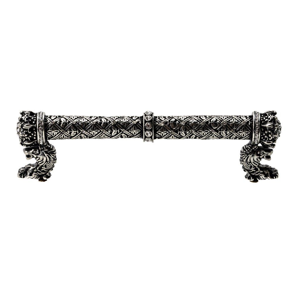 Queen Elizabeth 5" Centers Pull With Swarovski Crystals in Oil Rubbed Bronze with Vitrail Light