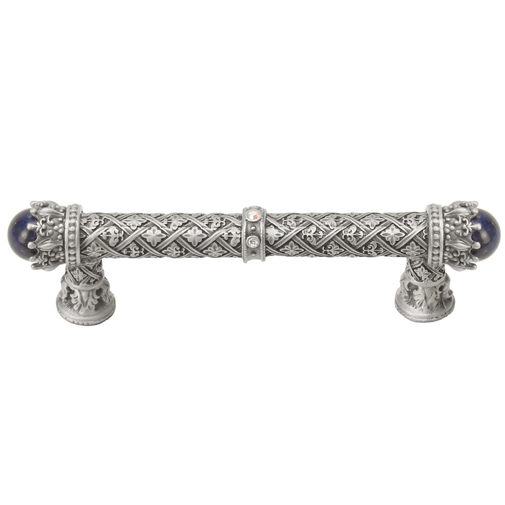 Queen Penelope 4" Centers Pull With Swarovski Crystals & Lapis Stones in Bronze with Vitrail Medium