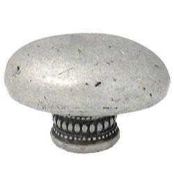 Oversized Oval Knob with Beaded Treatment on Bottom in Cobblestone