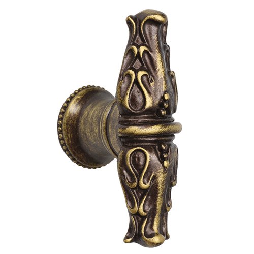 Acanthus Leaves Large Knob With Flared Foot Romanesque Style in Bronze
