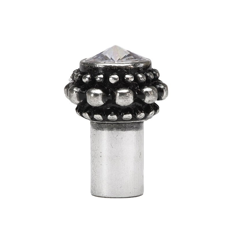 Small Round Knob with Rivoli Swarovski Crystal in Chalice with Crystal