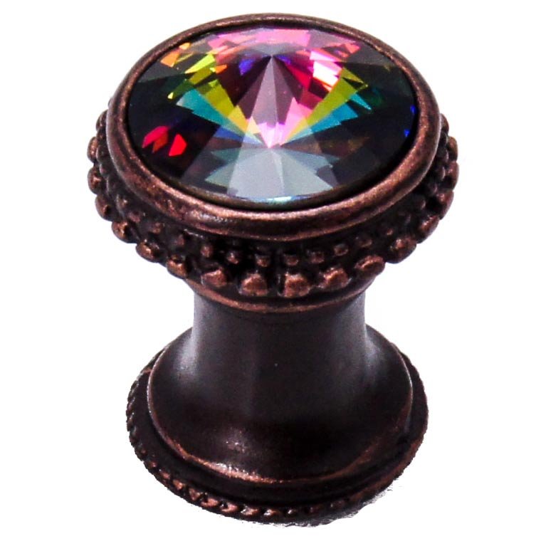 15/16" Knob with Swarovski Elements in Oil Rubbed Bronze with Vitral Medium