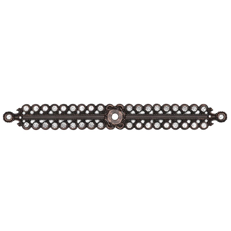Large Elongated Escutcheon with Swarovski Elements in Oil Rubbed Bronze with Crystal
