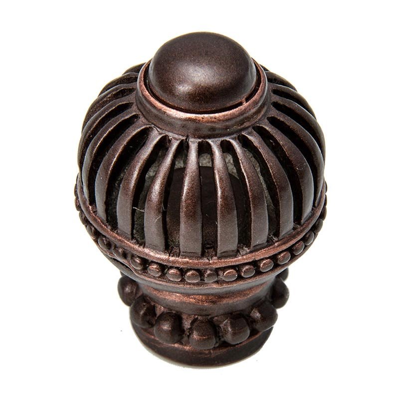 Round Large Knob with Beaded Bottom in Oil Rubbed Bronze