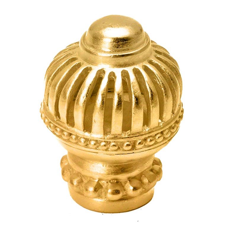 Round Large Knob with Beaded Bottom in Satin Gold