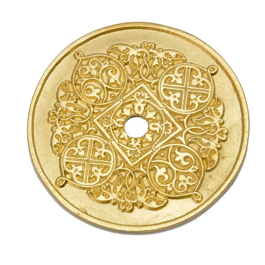 Large Round Backplate in Soft Gold