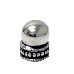 Small Knob with Beaded Treatment on Bottom in Platinum