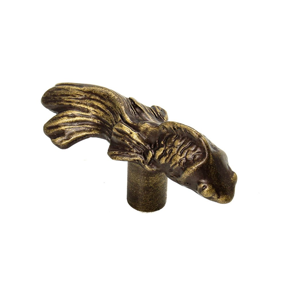 Koi Fish Knob in Antique Brass