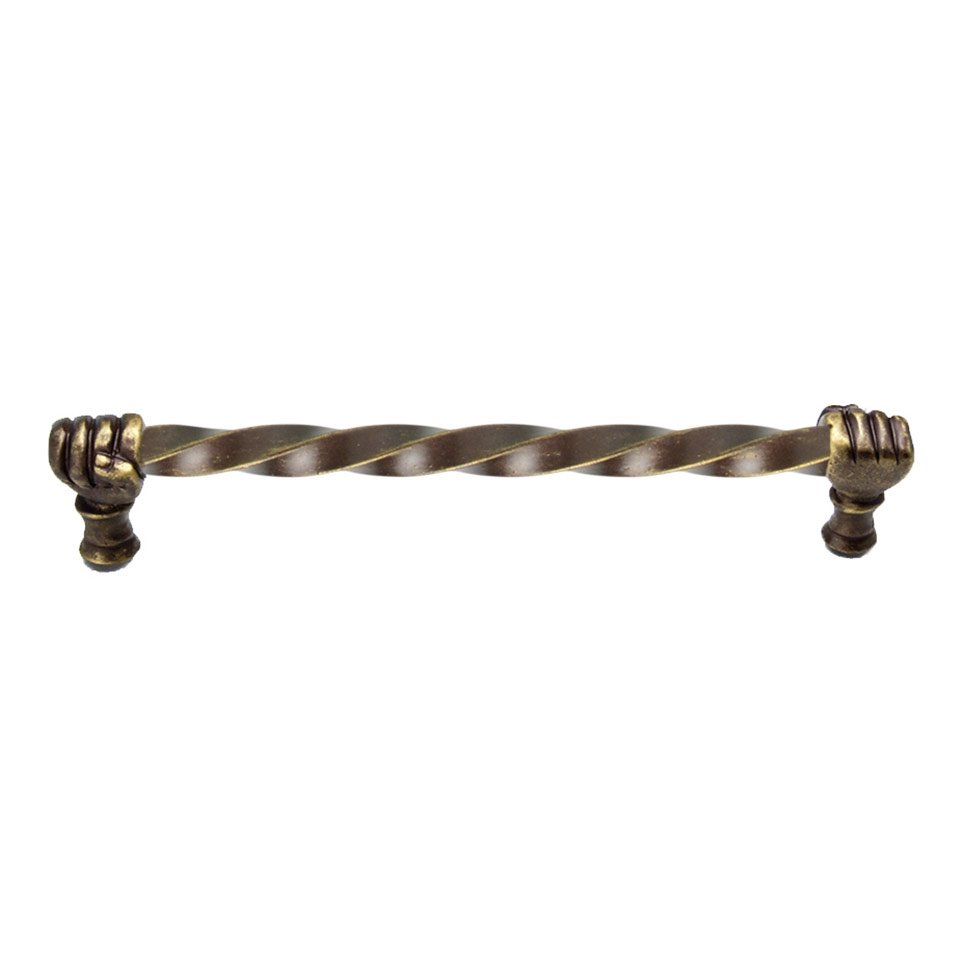 Fist 9" Center Long Pull in Antique Brass