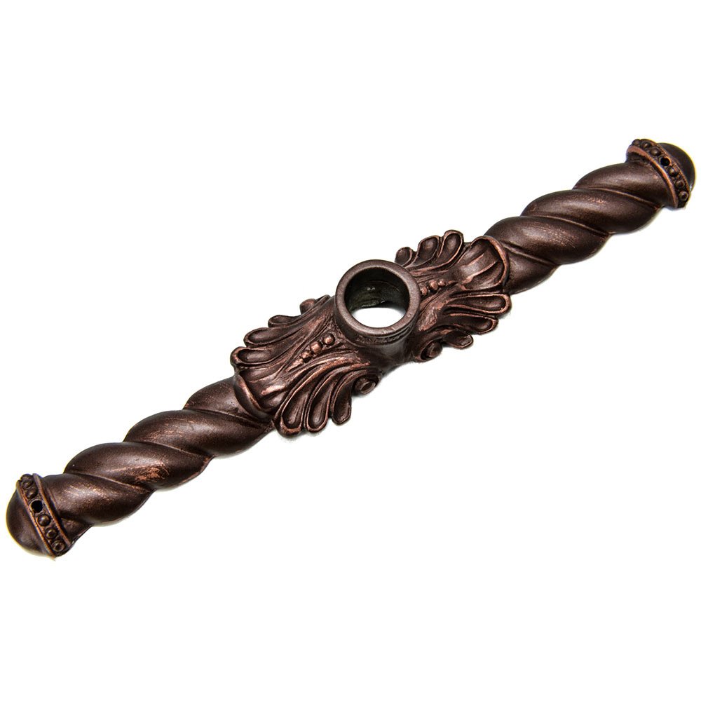 7" Rope Large Knob Backplate Romanesque Style in Oil Rubbed Bronze