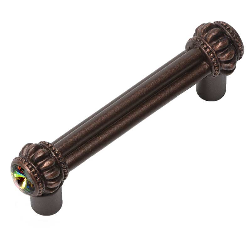 Double Swarovski Crystal Pull in Oil Rubbed Bronze with Vitral Medium
