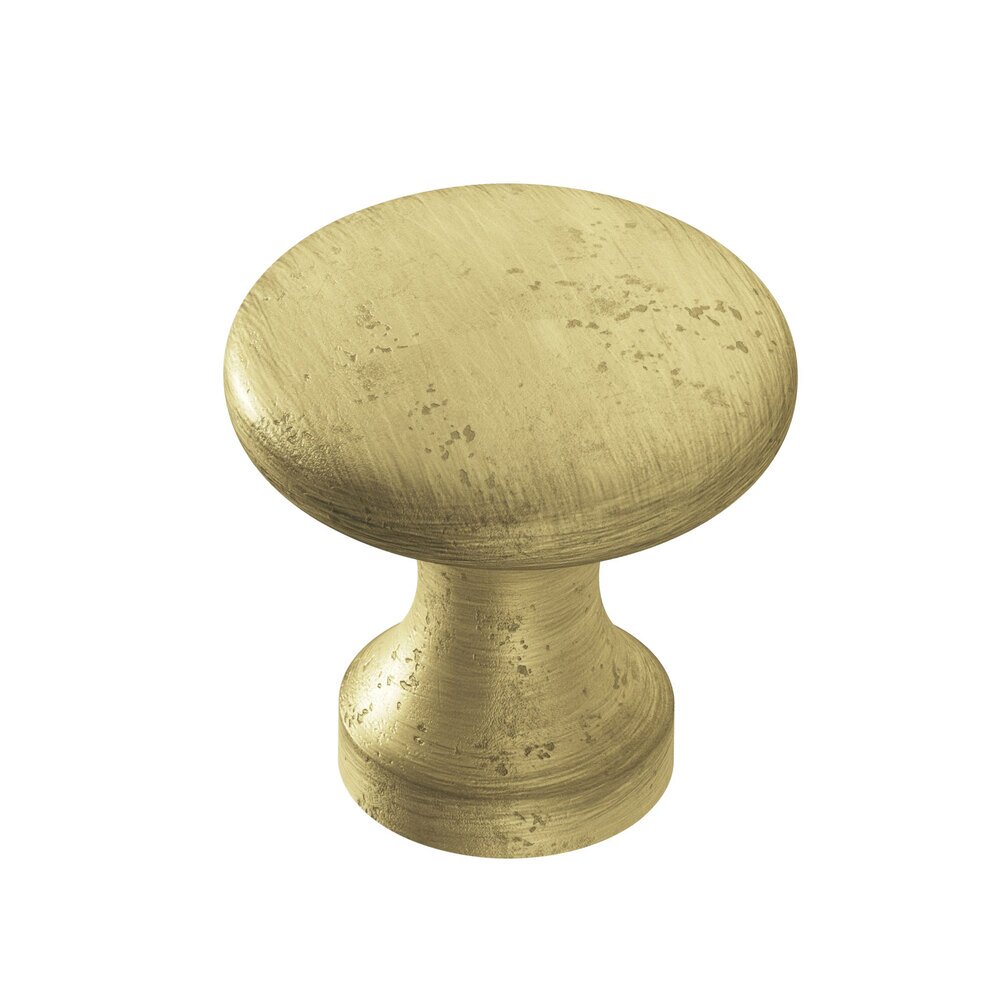 1 1/8" Diameter Knob In Distressed Antique Brass