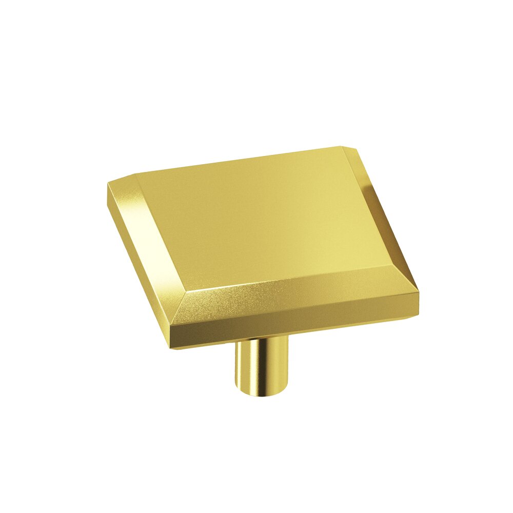 1 1/4" Square Beveled Knob In French Gold