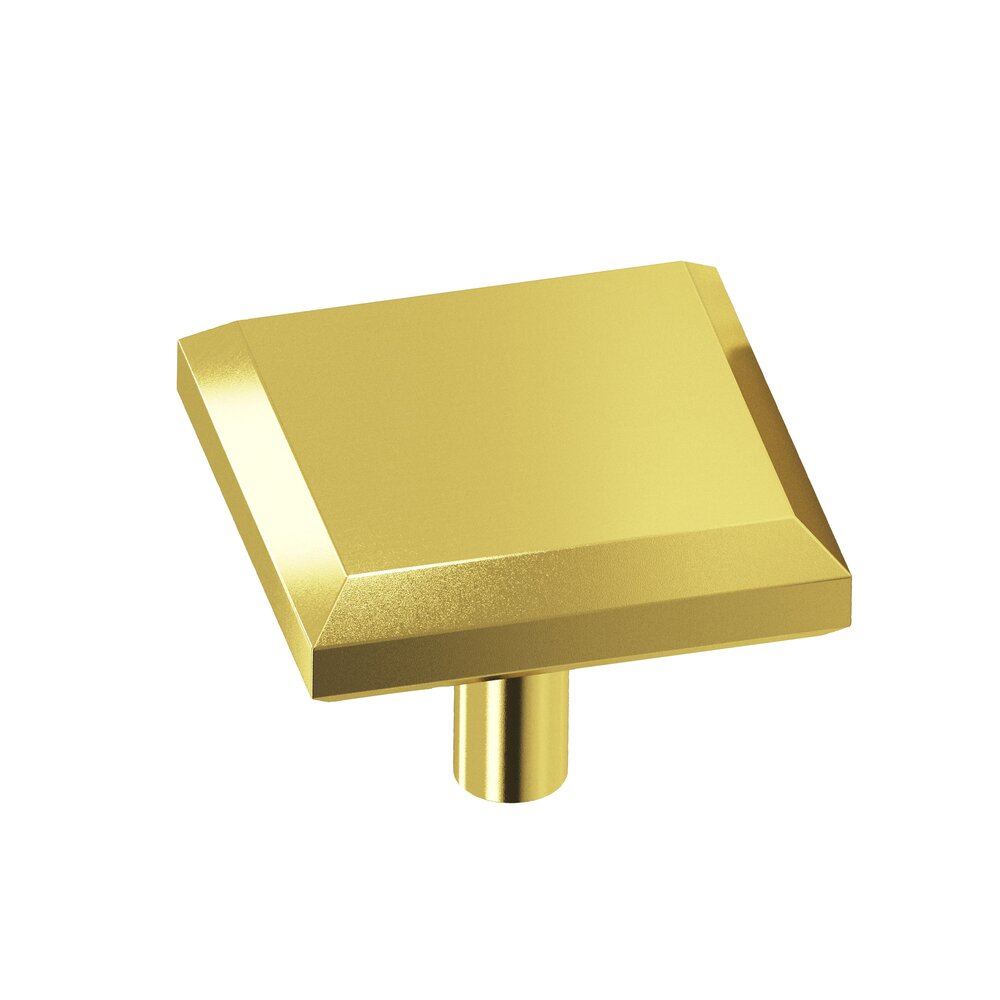 1 1/2" Square Beveled Knob In French Gold