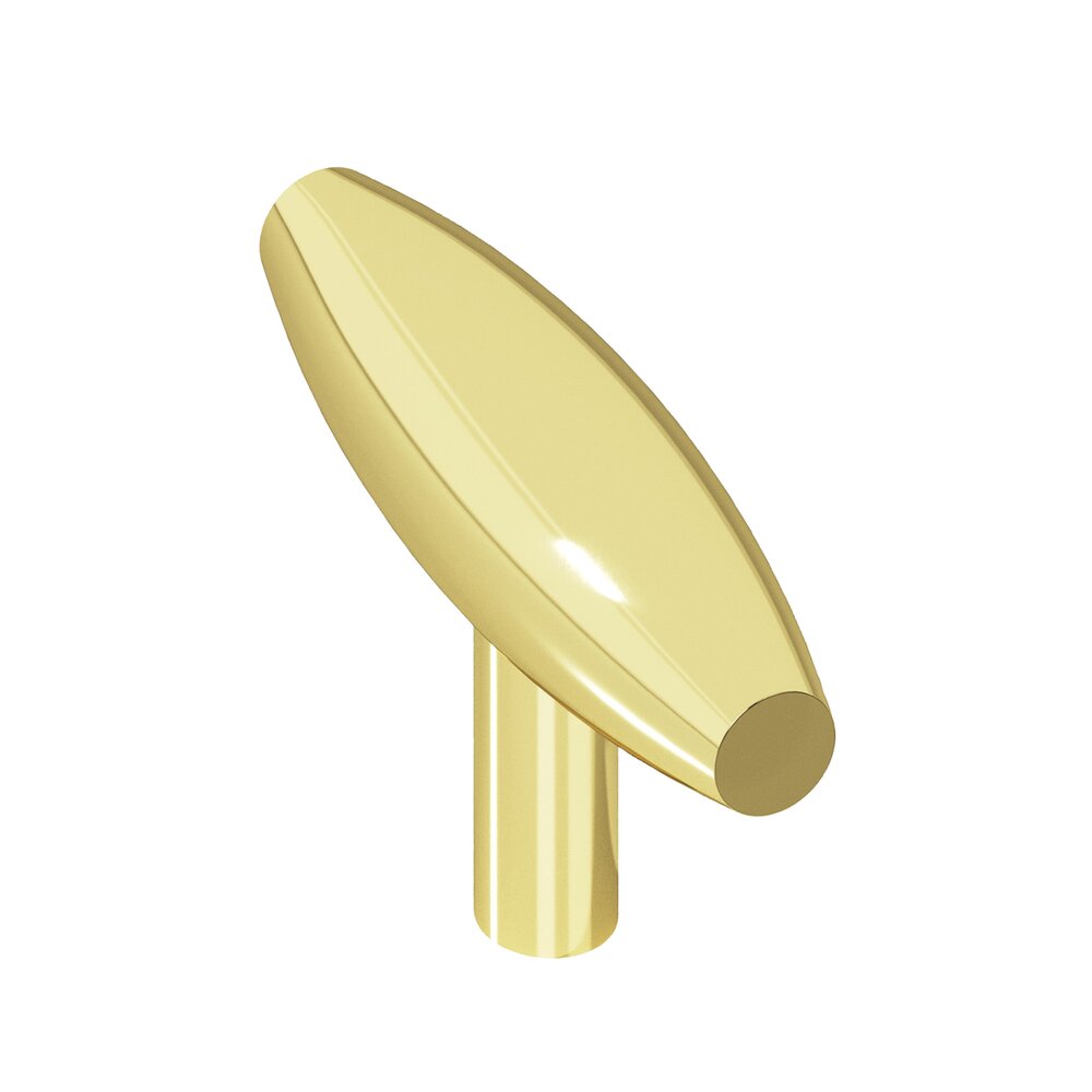 2" Long Knob In Polished Brass