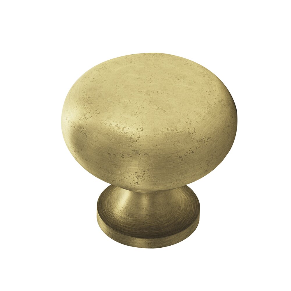 Distressed Antique Brass Knob Solid Brass 1 1/4" ( 32mm )