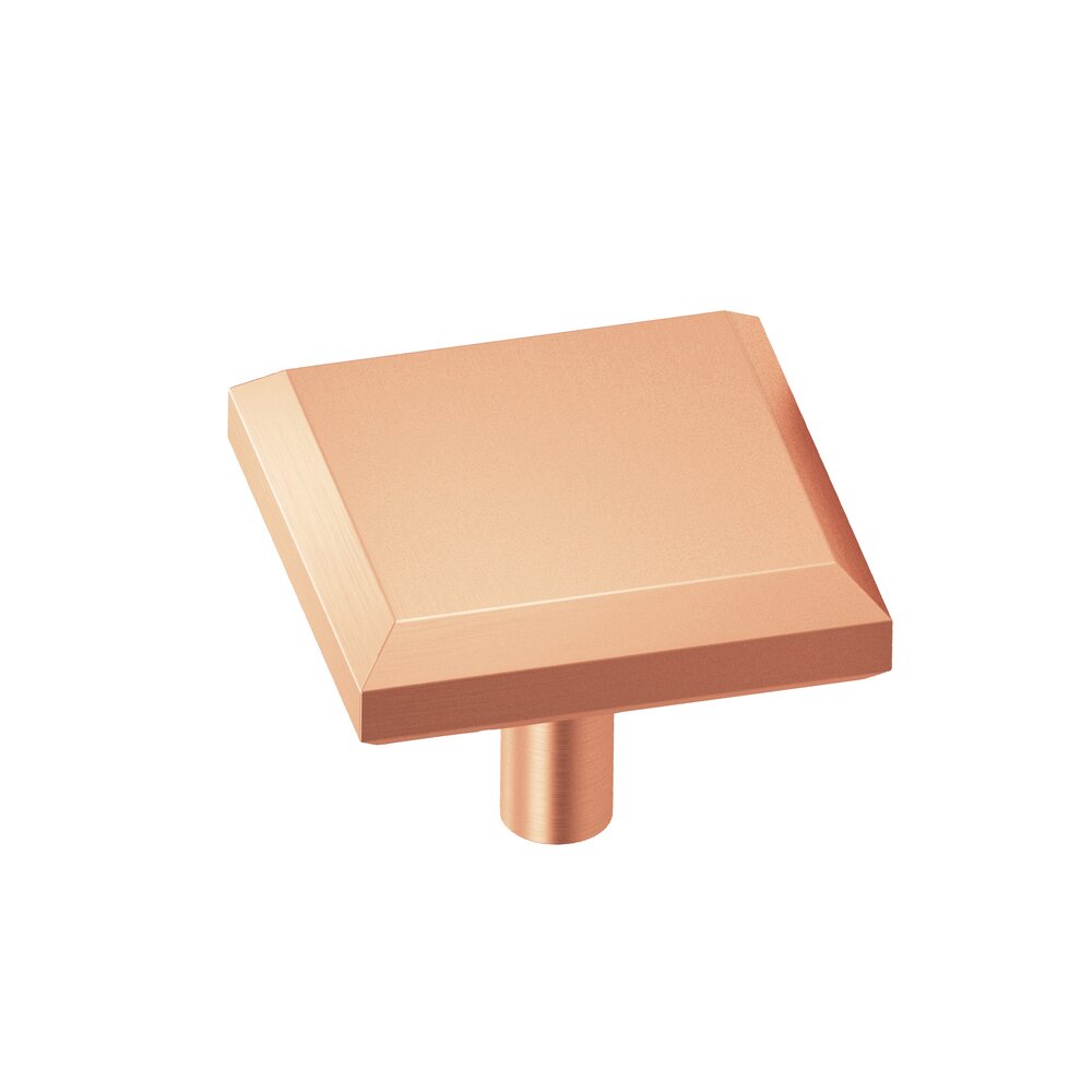 1 1/4" Square Beveled Knob in Matte Satin Copper