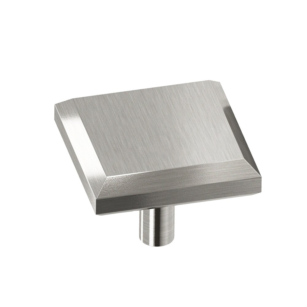 1 1/2" Square Beveled Knob in Nickel Stainless