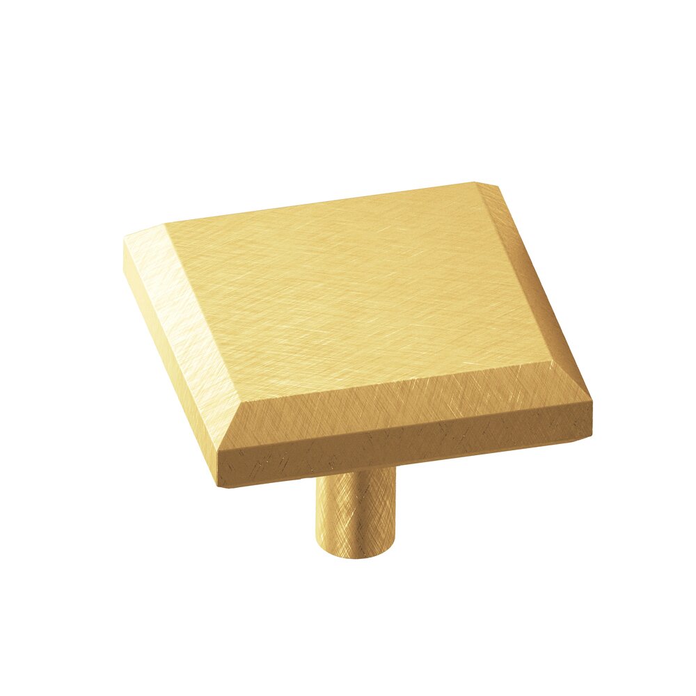 1 1/2" Square Beveled Knob in Weathered Brass