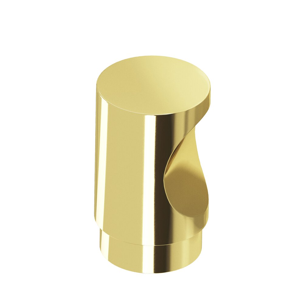 0.75" Diameter Round Cabinet Knob In Polished Brass