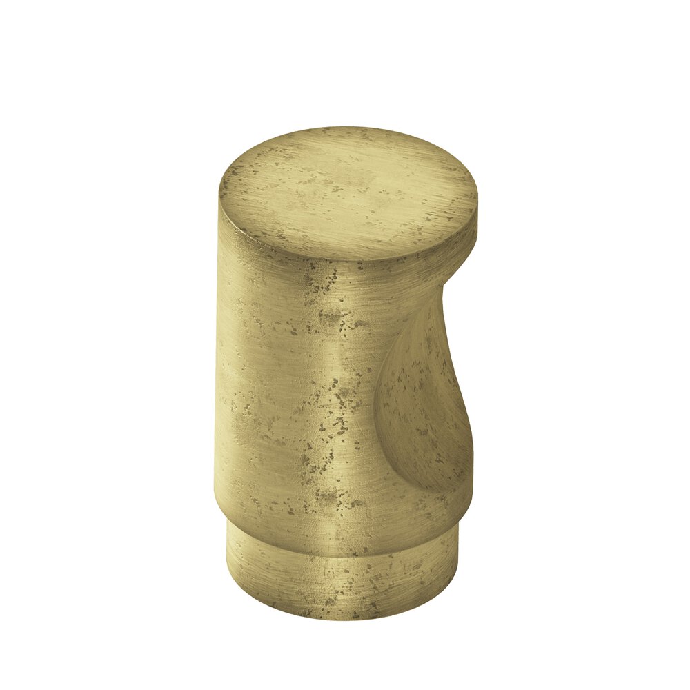 0.75" Diameter Round Cabinet Knob In Distressed Antique Brass