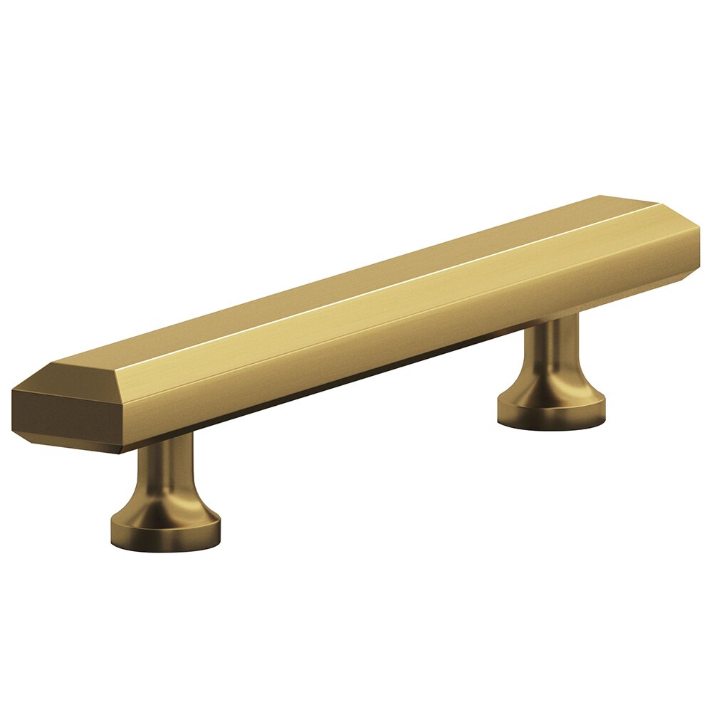 8" Centers Cabinet Pull Hand Finished in Unlacquered Satin Brass
