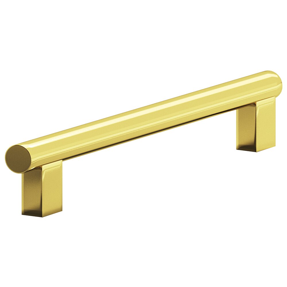 6" Centers Rectangular Post Bar Pull in French Gold
